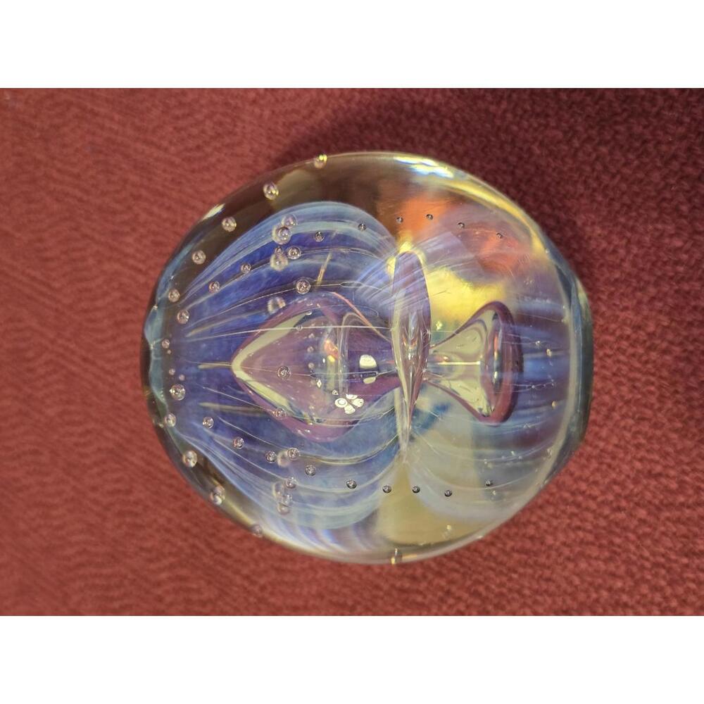 Robert Eickholt "Double Jellyfish" Paperweight W/ Custom Stand